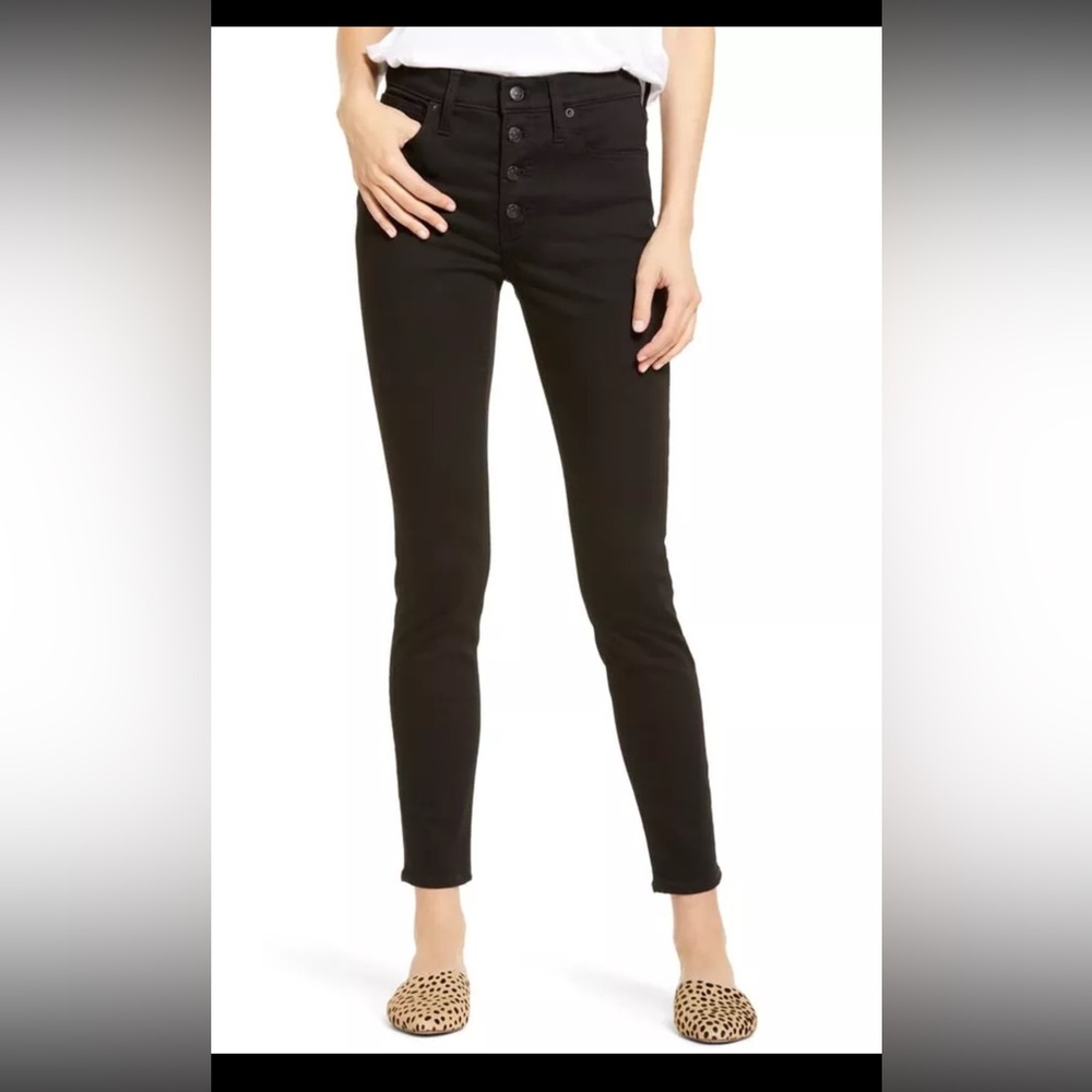 Madewell 9 Inch Mid Rise Skinny Jeans Button Front M3088